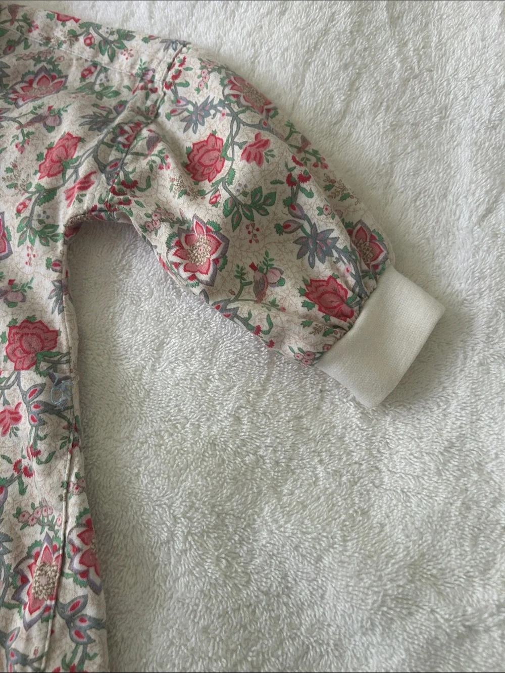 Forenza Floral Cotton One-Piece Romper in Beige and Pink